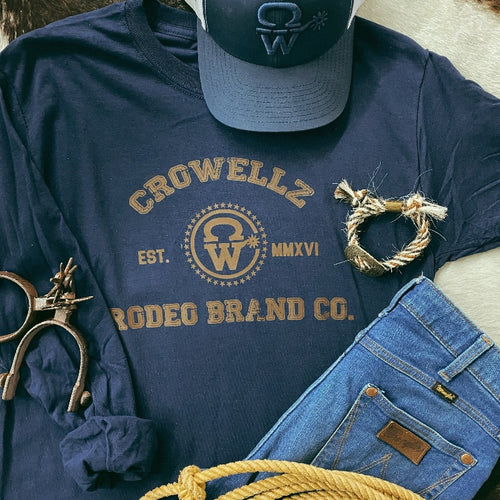 T-Shirt Crowellz à manches longues logo Rodeo Brand Brun