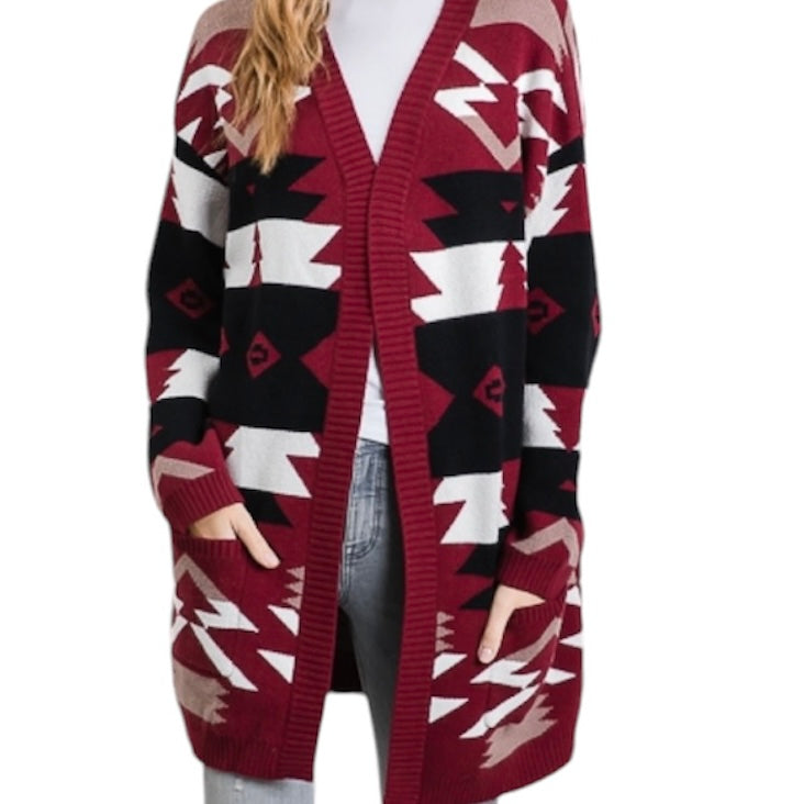 Cowgirl Way Aztec Printed Cardigan