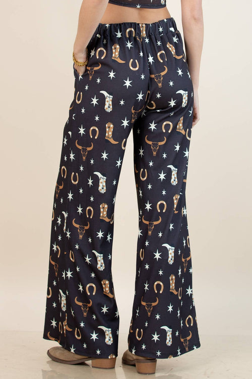 Cow Head Print Slack Pants - Presale