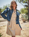 Diagonal Ruffled Long Sleeves Denim Jacket-Presale