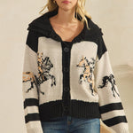 Sweater with Horse Print-Presale