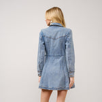 Western Buckle Wrap Denim Dress - Presale