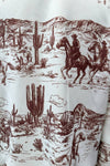 Western Running Cowboy Print Blouse-Presale