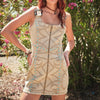 Western Buckle Denim Dress - Beige - Presale