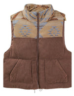 Aztec Corduroy Puffer Vest- PRESALE
