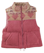 Aztec Corduroy Puffer Vest- PRESALE