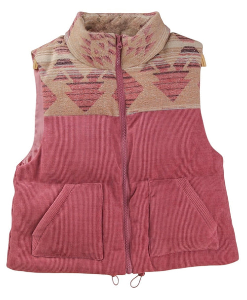 Aztec Corduroy Puffer Vest- PRESALE