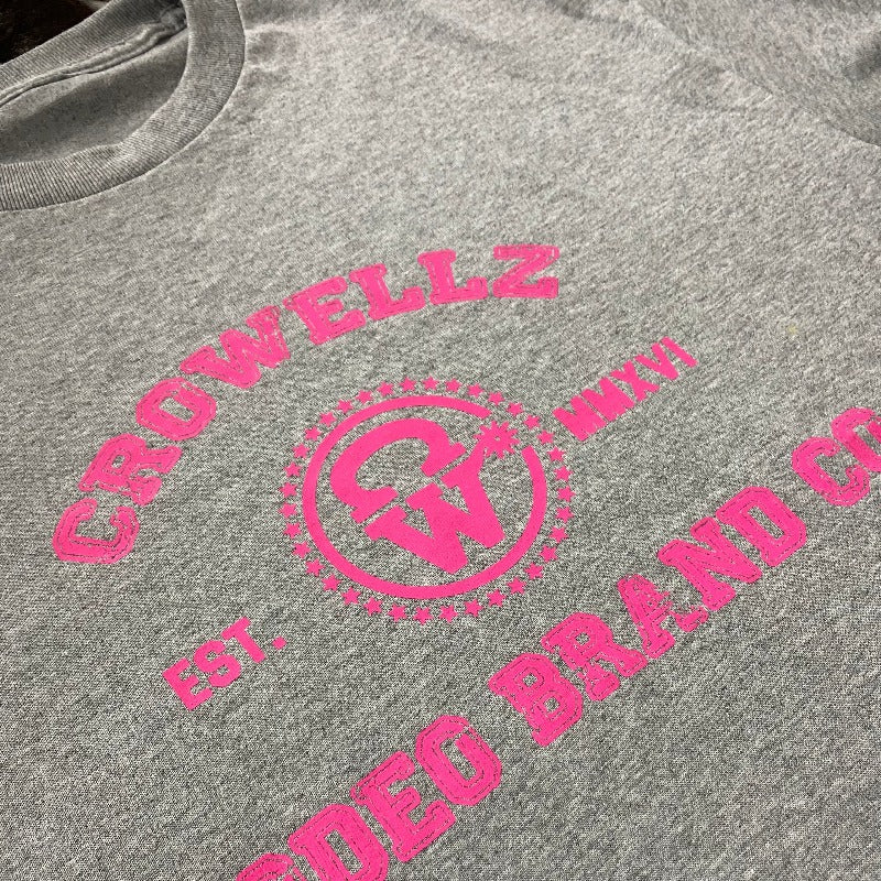 T-Shirt Crowellz à manches longues logo Rodeo Brand Rose